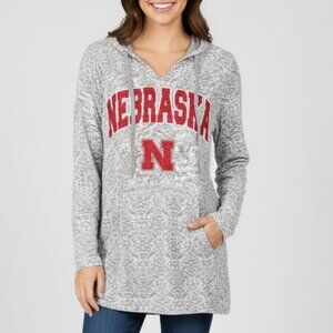 Nebraska Cornhuskers Hoodie Shirt Small NCAA Gray Marbled Pullover New with Tags